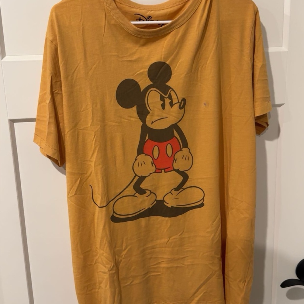 American Eagle Outfitters Mustard Mickey Long Sleeve Tee